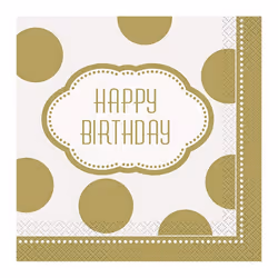 Unique Party Paper Birthday Napkins (Pack of 16)