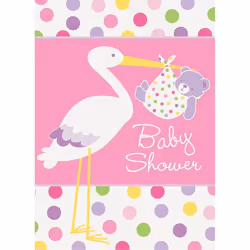 Unique Party Stork Baby Shower Invitations (Pack of 8)