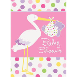 Unique Party Stork Baby Shower Invitations (Pack of 8)