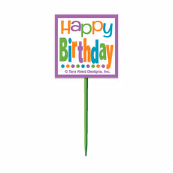 Unique Party Polka Dot Birthday Cake Topper Set (Pack of 48)