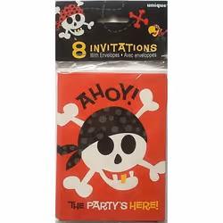 Unique Party Pirate Birthday Invitations (Pack Of 8)