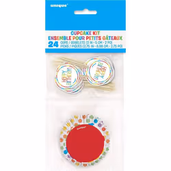 Unique Party Rainbow Kit Cake Topper Set (Pack of 24)
