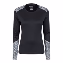 Mountain Warehouse Womens/Ladies Reflective Long-Sleeved T-Shirt - 4 UK, Black