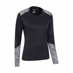 Mountain Warehouse Womens/Ladies Reflective Long-Sleeved T-Shirt - 4 UK, Black