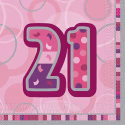 Unique Party Paper Glitz 21st Birthday Napkins (Pack of 16)