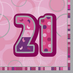 Unique Party Paper Glitz 21st Birthday Napkins (Pack of 16)