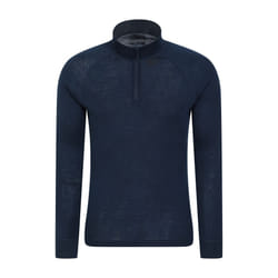 Mountain Warehouse Mens Merino II Base Layer Top - 3XL, Navy