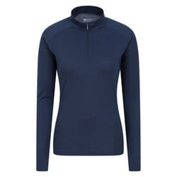 Mountain Warehouse Womens/Ladies Talus Zip Neck Long-Sleeved Thermal Top - 20 UK, Navy