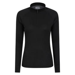 Mountain Warehouse Womens/Ladies Talus Zip Neck Long-Sleeved Thermal Top - 10 UK, Black