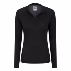 Mountain Warehouse Womens/Ladies Talus Zip Neck Long-Sleeved Thermal Top - 10 UK, Black