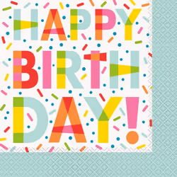 Unique Party Paper Donut Birthday Napkins (Pack of 16)