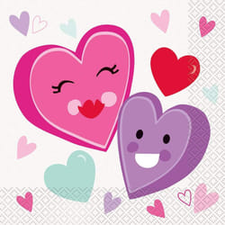 Unique Party Paper Smiling Hearts Valentine Napkins (Pack of 16)