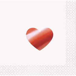 Unique Party Foil Heart Disposable Napkins (Pack of 16)