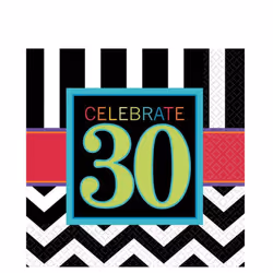 Amscan Celebrate Chevron 30th Birthday Napkins (Pack of 16)