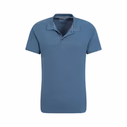 Mountain Warehouse Mens Dawnay Textured Pique Polo Shirt - XS, Blue