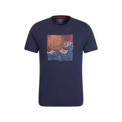 Mountain Warehouse Mens Tidal Wave Organic Cotton T-Shirt - S, Navy