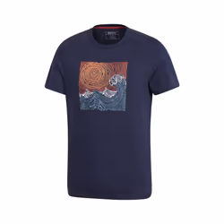 Mountain Warehouse Mens Tidal Wave Organic Cotton T-Shirt - S, Navy