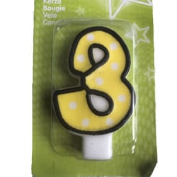 Amscan Polka Dot 3rd Birthday Candle