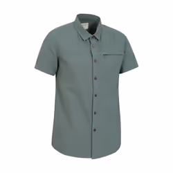 Mountain Warehouse Mens Coconut Slub Short-Sleeved Shirt - XL, Dark Blue