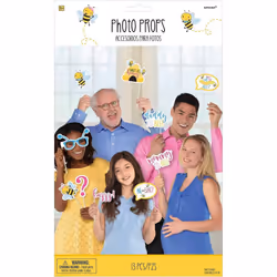 Amscan What Will It Bee? Gender Reveal Photobooth Props (Pack of 13)