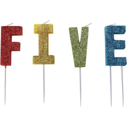 Amscan Glitter 5th Birthday Pick Candles (Pack of 4)