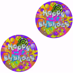 Amscan Holographic Happy Birthday Badge