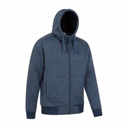 Mountain Warehouse Mens Nevis II Faux Fur Hoodie - XS, Dark Blue