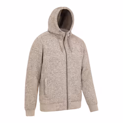 Mountain Warehouse Mens Nevis II Faux Fur Hoodie - XXS, Beige