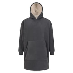 Mountain Warehouse Mens Snug Borg Hoodie Blanket - One Size, Grey