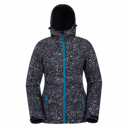 Mountain Warehouse Womens/Ladies Exodus Animal Print Water Resistant Soft Shell Jacket - 6 UK, Black