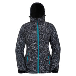 Mountain Warehouse Womens/Ladies Exodus Animal Print Water Resistant Soft Shell Jacket - 6 UK, Black