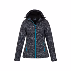 Mountain Warehouse Womens/Ladies Exodus Animal Print Water Resistant Soft Shell Jacket - 6 UK, Black