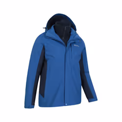 Mountain Warehouse Mens Thunderstorm 3 in 1 Waterproof Jacket - S, Blue