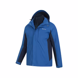 Mountain Warehouse Mens Thunderstorm 3 in 1 Waterproof Jacket - S, Blue