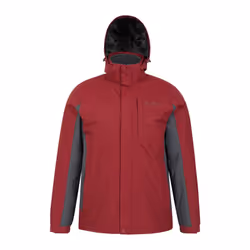 Mountain Warehouse Mens Thunderstorm 3 in 1 Waterproof Jacket - XXL, Red