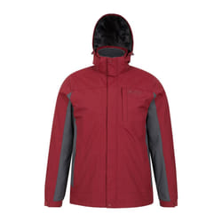 Mountain Warehouse Mens Thunderstorm 3 in 1 Waterproof Jacket - M, Red