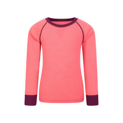 Mountain Warehouse Childrens/Kids Merino II Round Neck Base Layer Top - 2-3 Years, Bright Pink