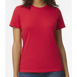Gildan Womens/Ladies Soft Midweight T-Shirt - XL, Red