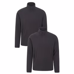 Mountain Warehouse Mens Camber II Fleece Top (Pack of 2) - XS, Black