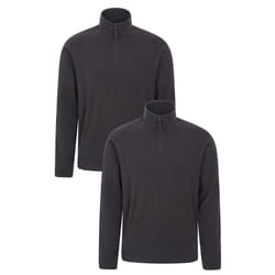 Mountain Warehouse Mens Camber II Fleece Top (Pack of 2) - XS, Black