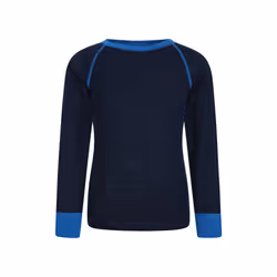 Mountain Warehouse Childrens/Kids Merino II Contrast Round Neck Base Layer Top - 2-3 Years, Blue