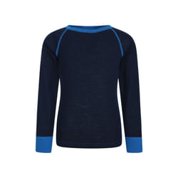 Mountain Warehouse Childrens/Kids Merino II Contrast Round Neck Base Layer Top - 2-3 Years, Blue