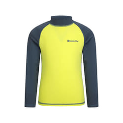 Mountain Warehouse Childrens/Kids Long-Sleeved Rash Top - 11-12 Years, Light Grey/Yellow