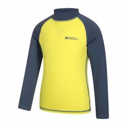 Mountain Warehouse Childrens/Kids Long-Sleeved Rash Top - 11-12 Years, Light Grey/Yellow