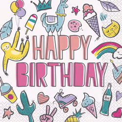 Unique Party Favorite Things Birthday Disposable Napkins (Pack of 16)