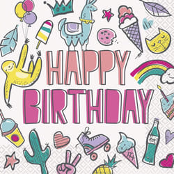 Unique Party Favorite Things Birthday Disposable Napkins (Pack of 16)