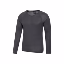 Mountain Warehouse Mens Merino Wool V Neck Base Layer Top - XXS, Grey