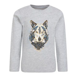 Mountain Warehouse Childrens/Kids Wolf Organic Long-Sleeved T-Shirt - 5-6 Years, Beige