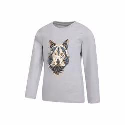 Mountain Warehouse Childrens/Kids Wolf Organic Long-Sleeved T-Shirt - 5-6 Years, Beige