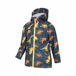 Mountain Warehouse Childrens/Kids Raindrop Dinosaur Waterproof Jacket And Trousers Set - 3-4 Years, Blue/Yellow/Orange